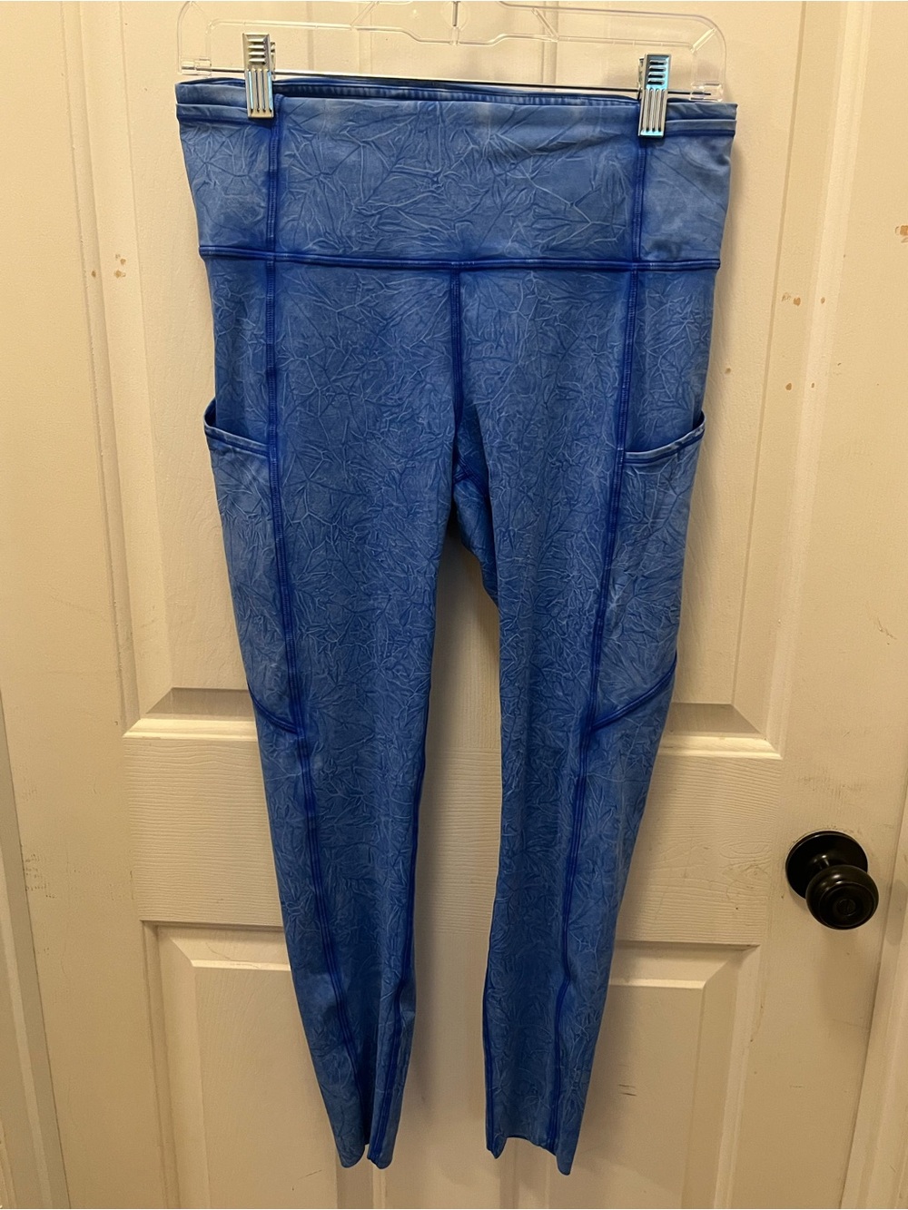 🍋LIKE NEW Lululemon Ice Wash Cerulean Blue Fast & Free HR Tight 25" Ice Dye - 8